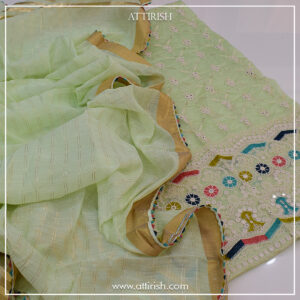 2 Pc Paper Cotton Multicolor Multi-thread Embroidery (9m/3m mirror work)PCMHL0612