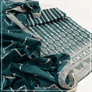 2 Pc Paper Cotton Suit With Sequenced Embroidery-PCSHL0612