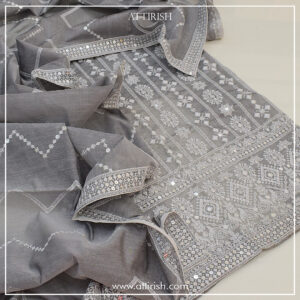 2 Pc Paper Cotton Suit With Sequenced Embroidery-PCSHL0622