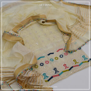 2 Pc Paper Cotton Multicolor Multi-thread Embroidery (9m/3m mirror work)PCMHL0613