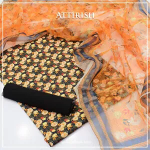 Crepe Suit With Organza Dopatta-ACH4