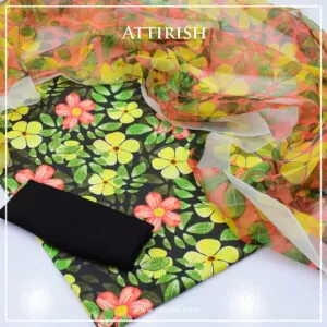 Crepe Suit With Organza Dopatta-ACH3