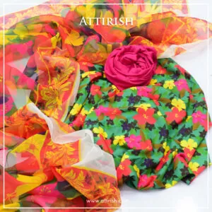 Crepe Suit With Organza Dopatta-ACH2