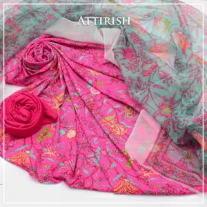 Crepe Suit With Organza Dopatta-ACH5