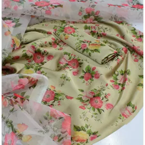 Silk Suit With Organza Dopatta-ASHD7