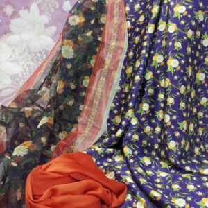 Silk Suit With Organza Dopatta-ASH8