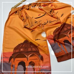 Digital Printed Lawn Calligraphy Scarf For Unisex-AOD100