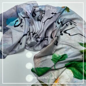 Digital Printed Lawn Calligraphy Scarf For Unisex-AOD101