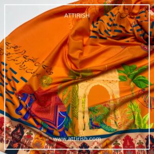 Digital Printed Lawn Calligraphy Shawl/Dupatta For Unisex-AOD105